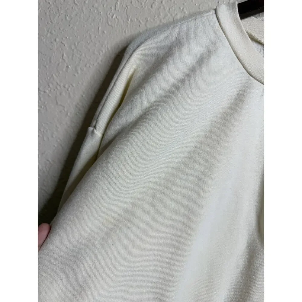 Aviator Nation Sunset Patch Relaxed Crew Sweatshirt size Women XS Ivory